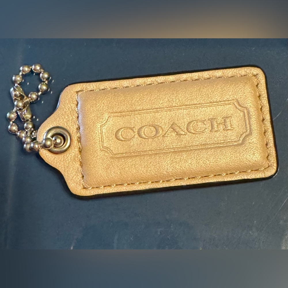 EUC Coach Pearl Colored Tag, 2 1/2” x 1 1/4”
